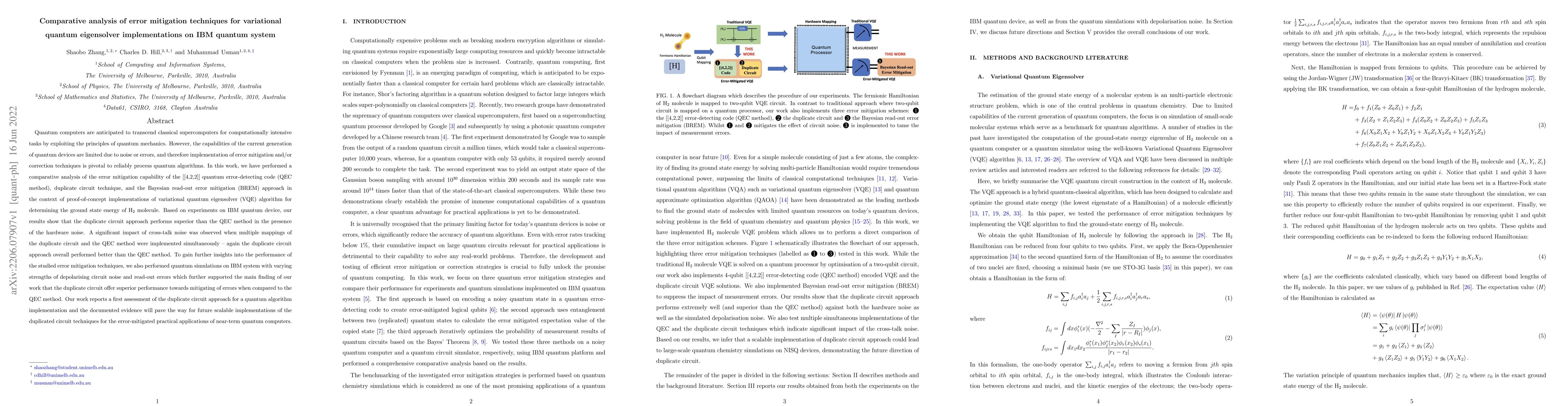 Thumbnail for Comparative analysis of error mitigation techniques for variational
  quantum eigensolver implementations on IBM quantum system