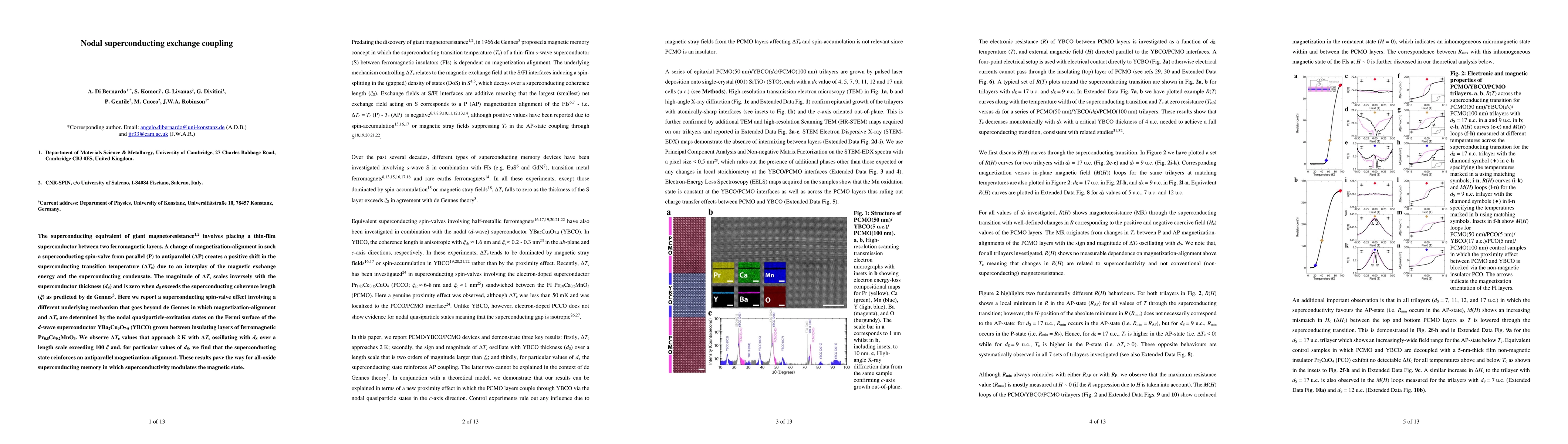 Thumbnail for Nodal superconducting exchange coupling