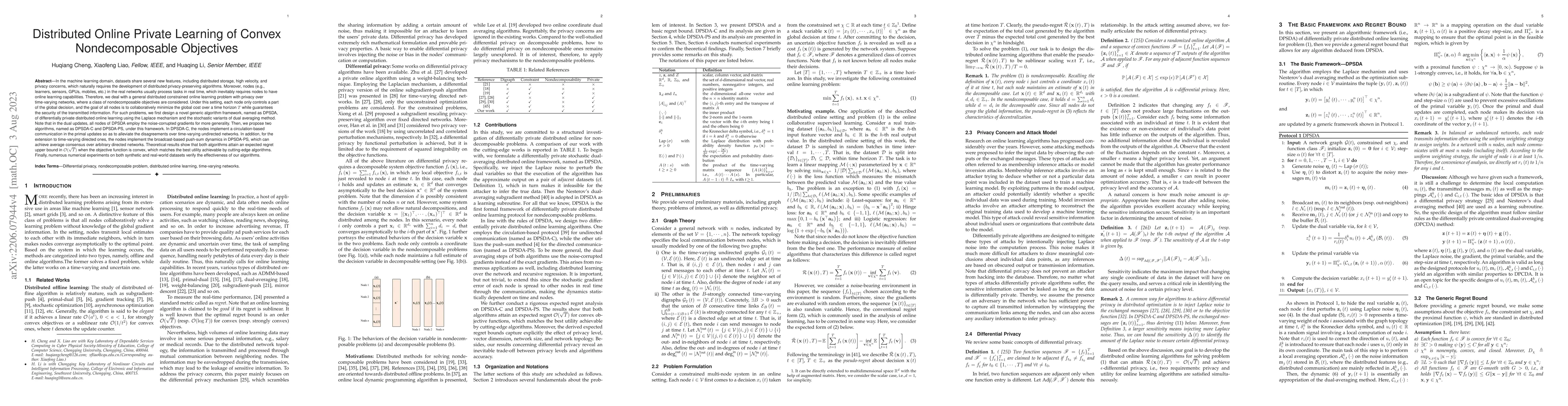 Thumbnail for Distributed Online Private Learning of Convex Nondecomposable Objectives