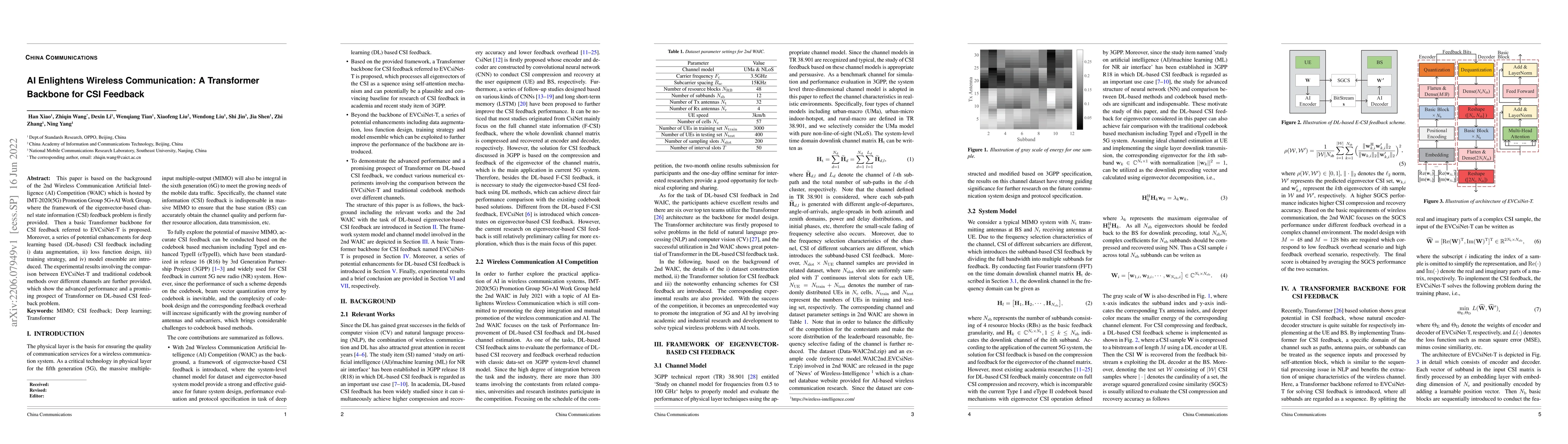 Thumbnail for AI Enlightens Wireless Communication: A Transformer Backbone for CSI
  Feedback
