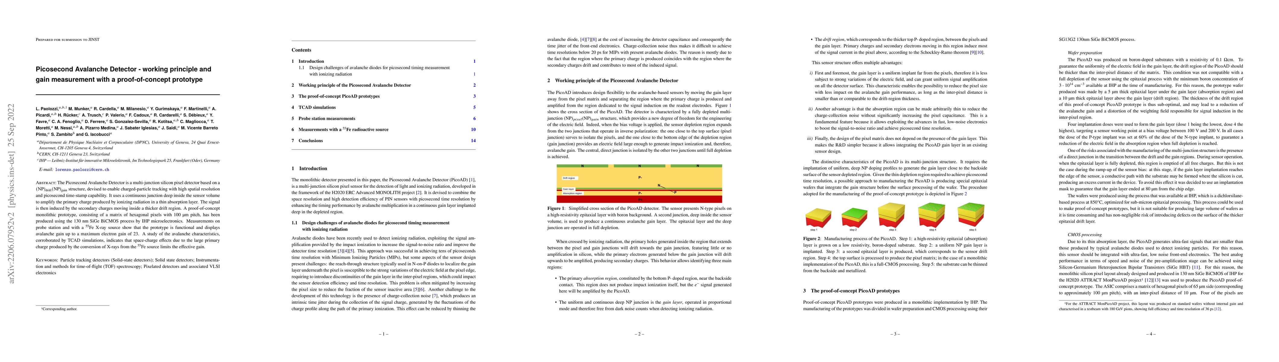 Thumbnail for Picosecond Avalanche Detector -- working principle and gain measurement
  with a proof-of-concept prototype