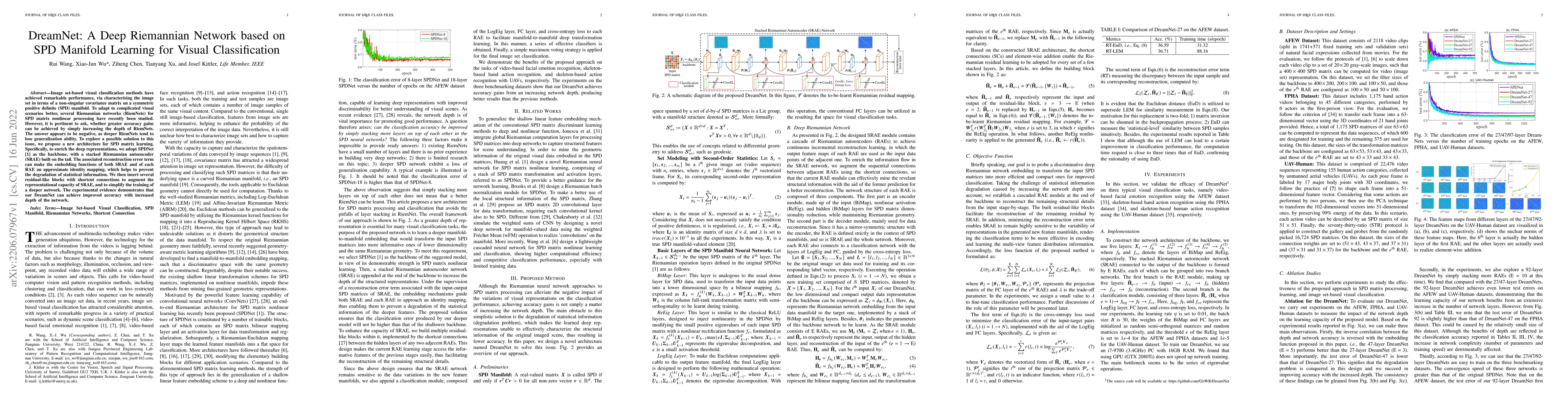 Thumbnail for DreamNet: A Deep Riemannian Network based on SPD Manifold Learning for
  Visual Classification