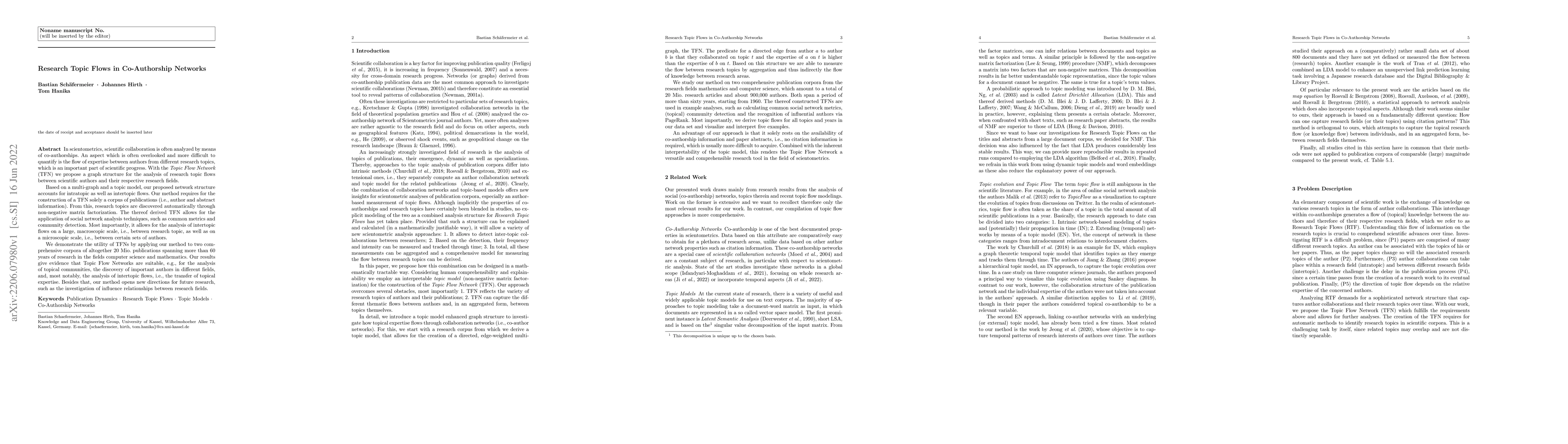 Thumbnail for Research Topic Flows in Co-Authorship Networks