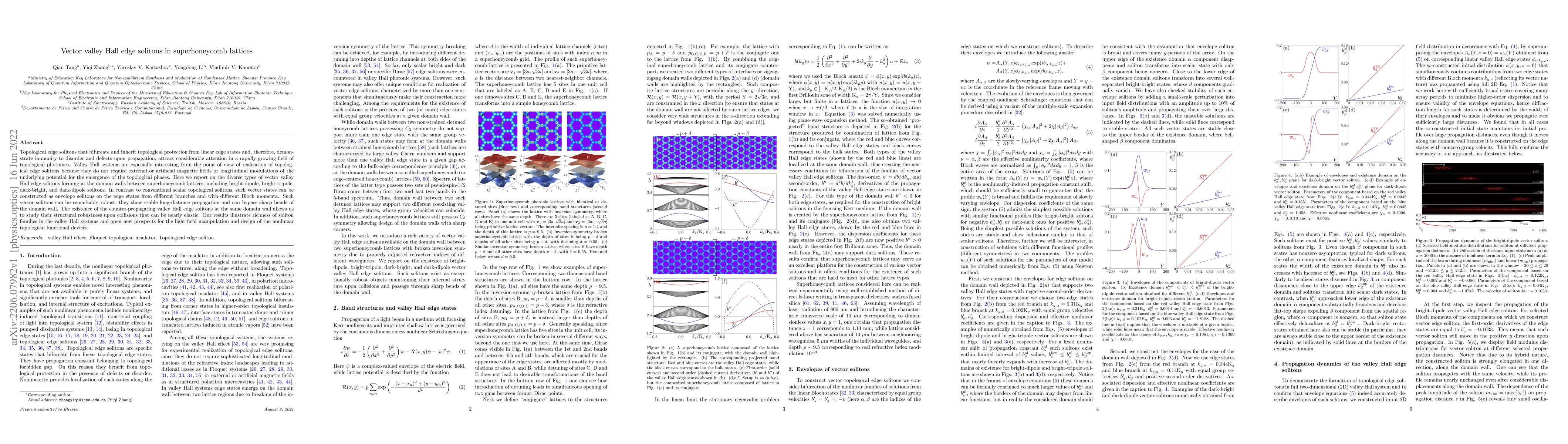 Thumbnail for Vector valley Hall edge solitons in superhoneycomb lattices