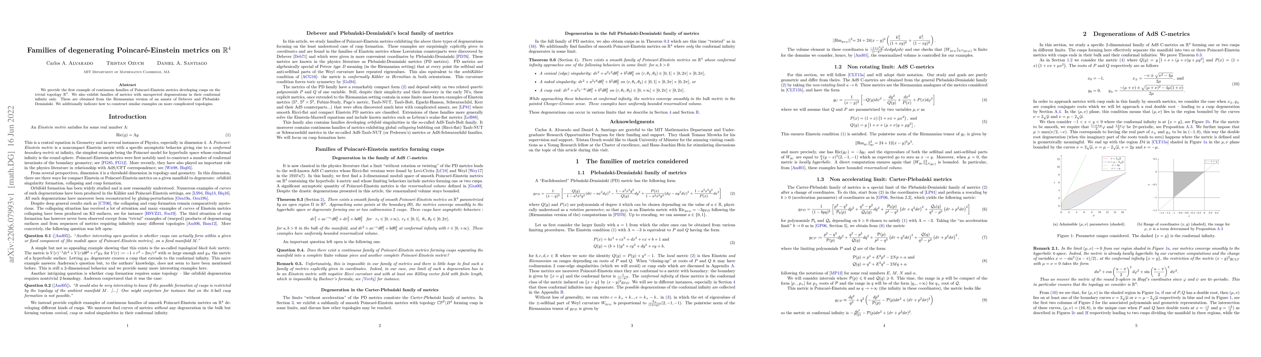 Thumbnail for Families of degenerating Poincar\'e-Einstein metrics on $\mathbb{R}^4$