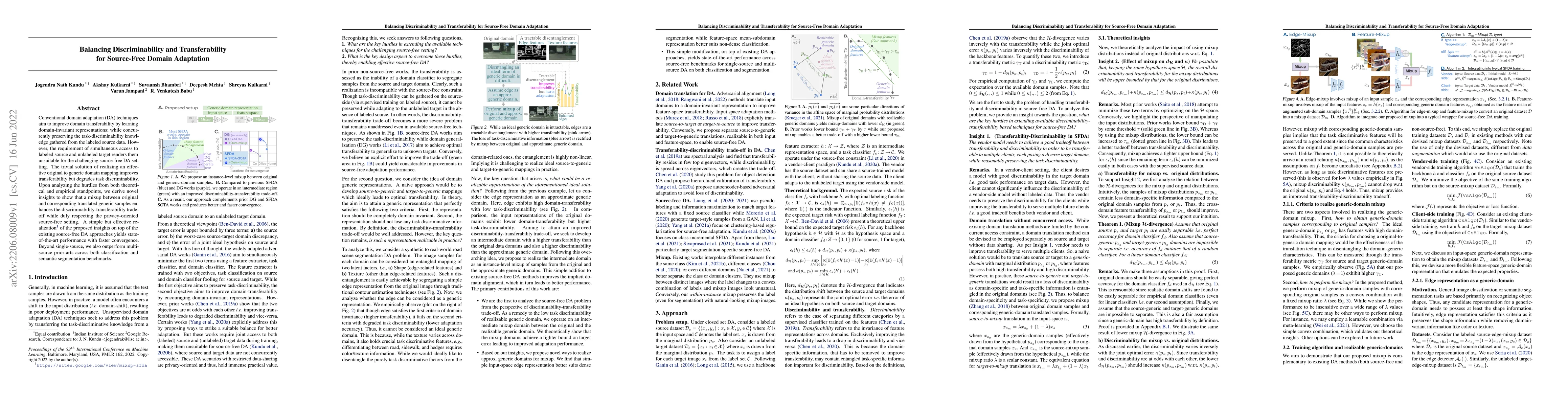 Thumbnail for Balancing Discriminability and Transferability for Source-Free Domain
  Adaptation
