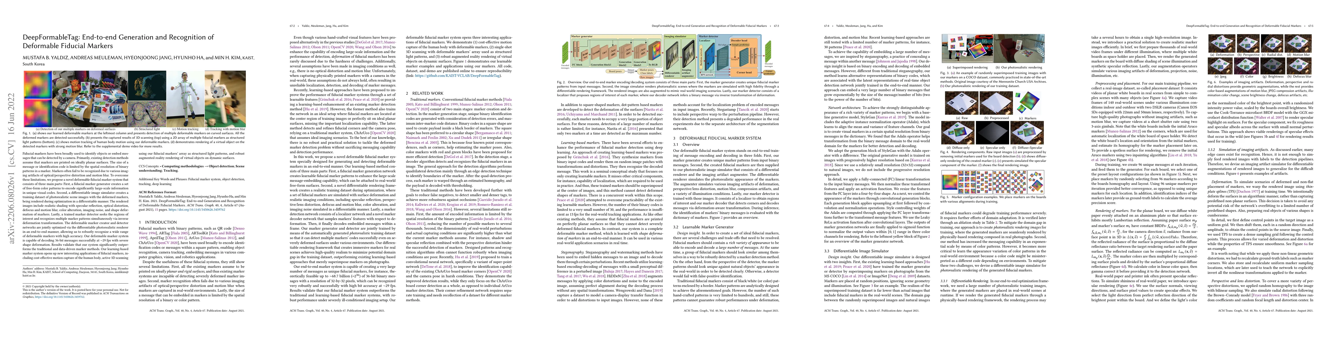 Thumbnail for DeepFormableTag: End-to-end Generation and Recognition of Deformable
  Fiducial Markers