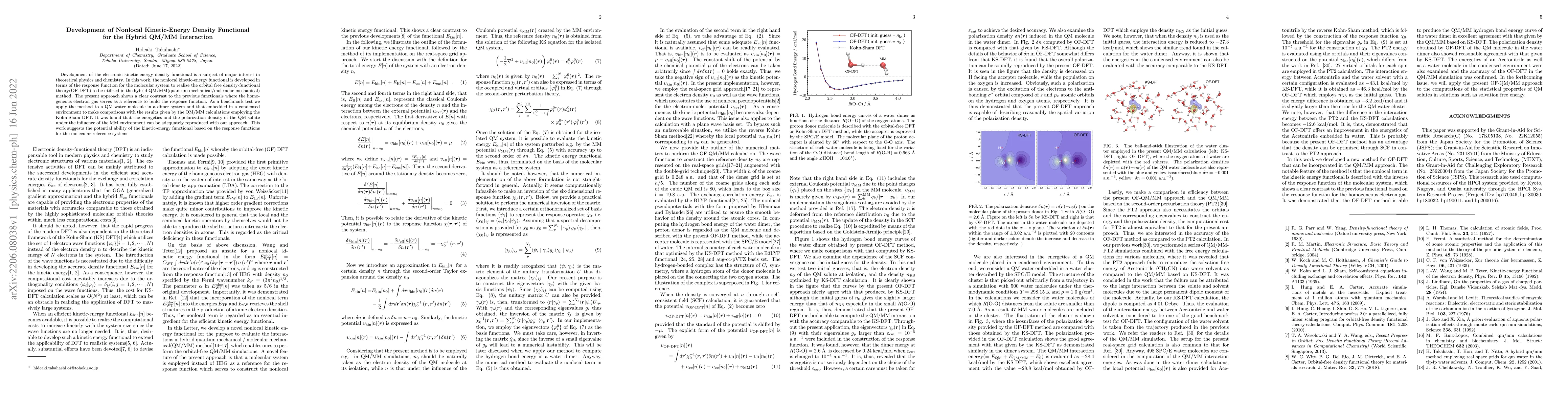 Thumbnail for Development of Nonlocal Kinetic-Energy Density Functional for the Hybrid
  QM/MM Interaction