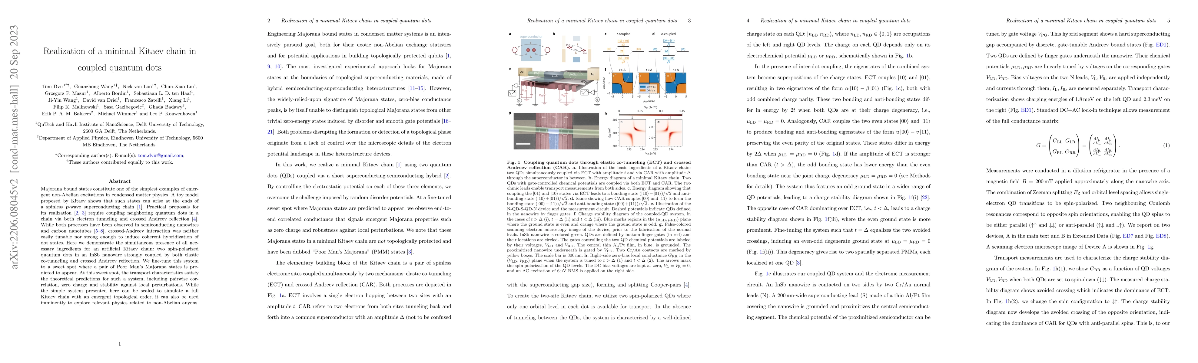 Thumbnail for Realization of a minimal Kitaev chain in coupled quantum dots