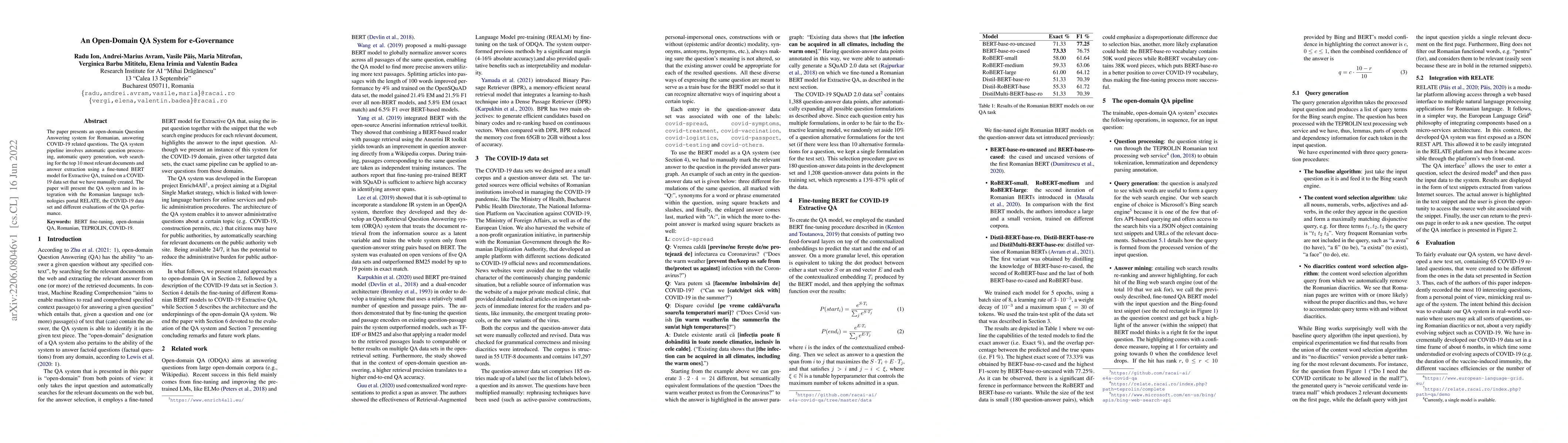Thumbnail for An Open-Domain QA System for e-Governance