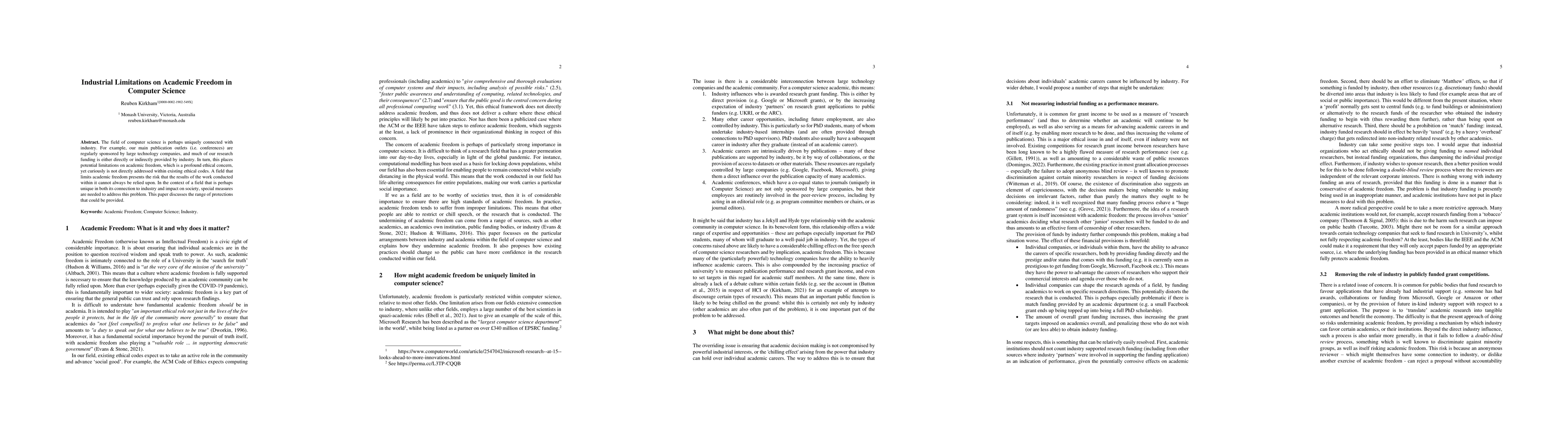 Thumbnail for Industrial Limitations on Academic Freedom in Computer Science