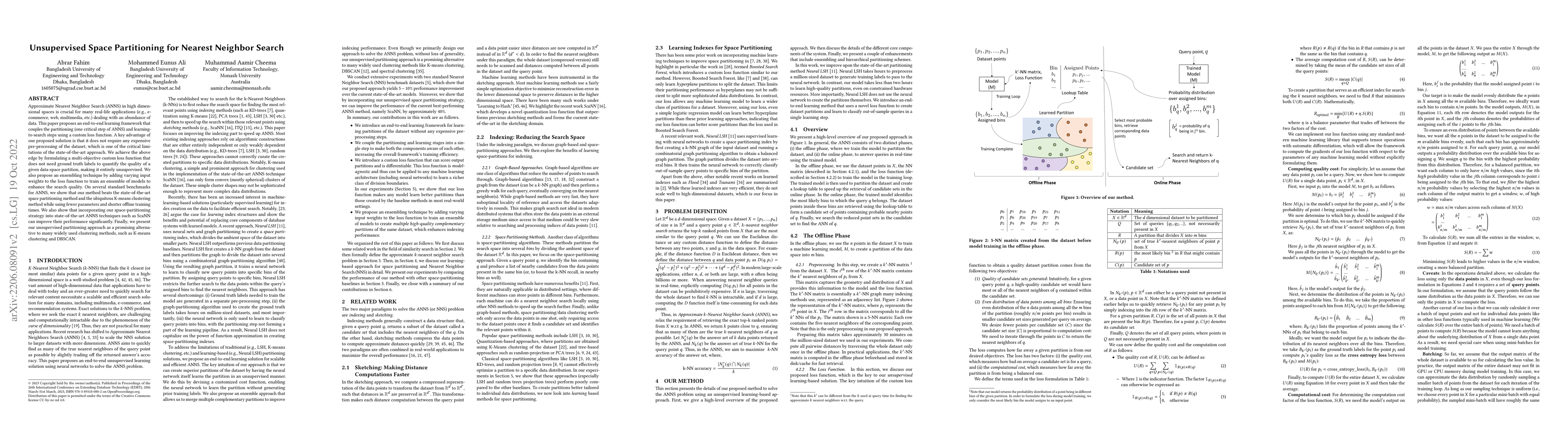 Thumbnail for Unsupervised Space Partitioning for Nearest Neighbor Search