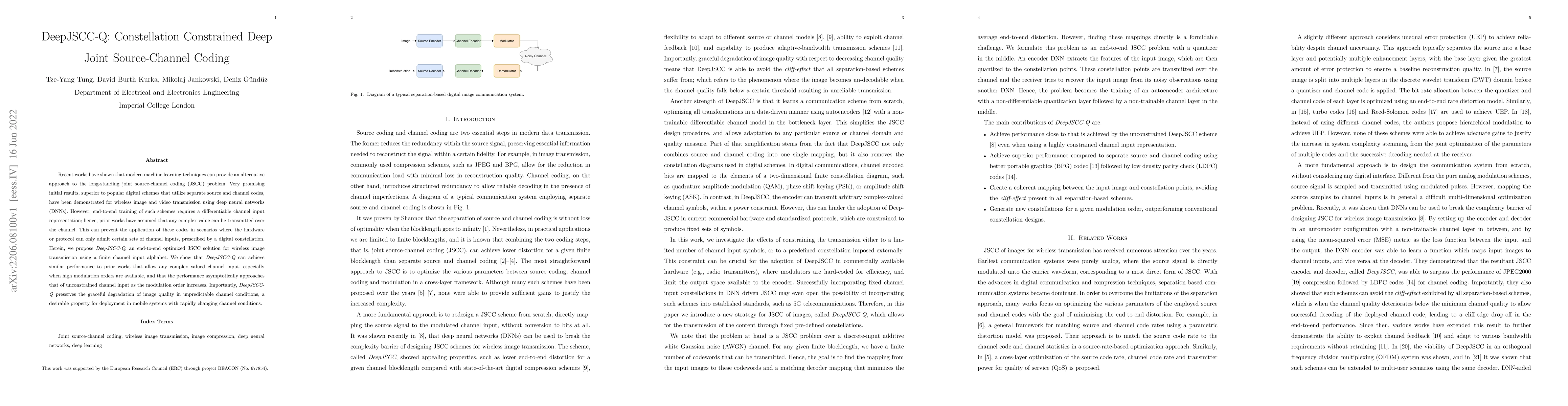 Thumbnail for DeepJSCC-Q: Constellation Constrained Deep Joint Source-Channel Coding