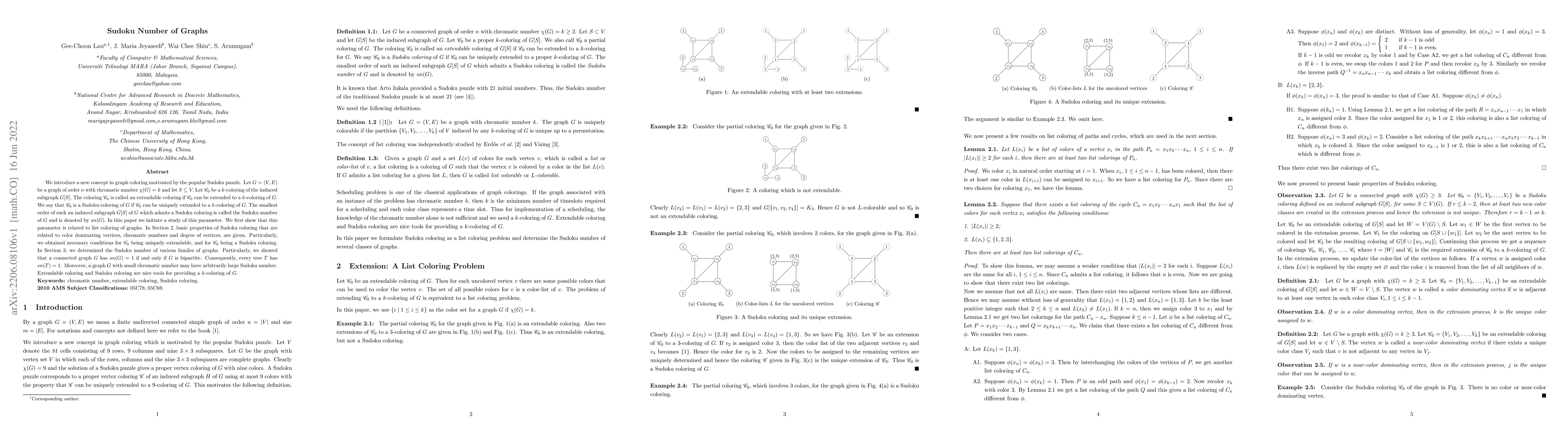 Thumbnail for Sudoku Number of Graphs