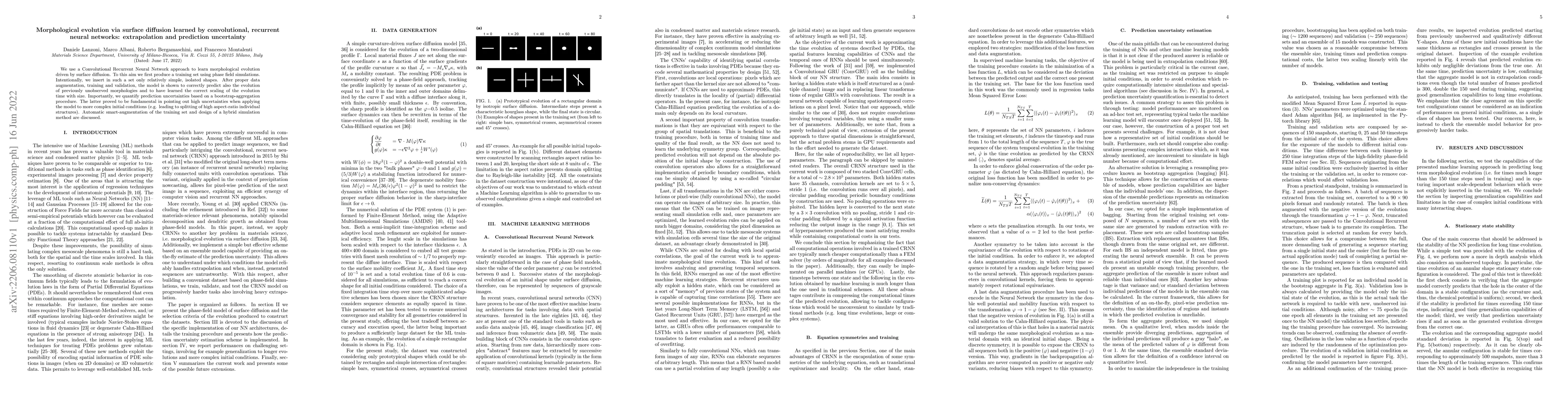 Thumbnail for Morphological evolution via surface diffusion learned by convolutional,
  recurrent neural networks: extrapolation and prediction uncertainty