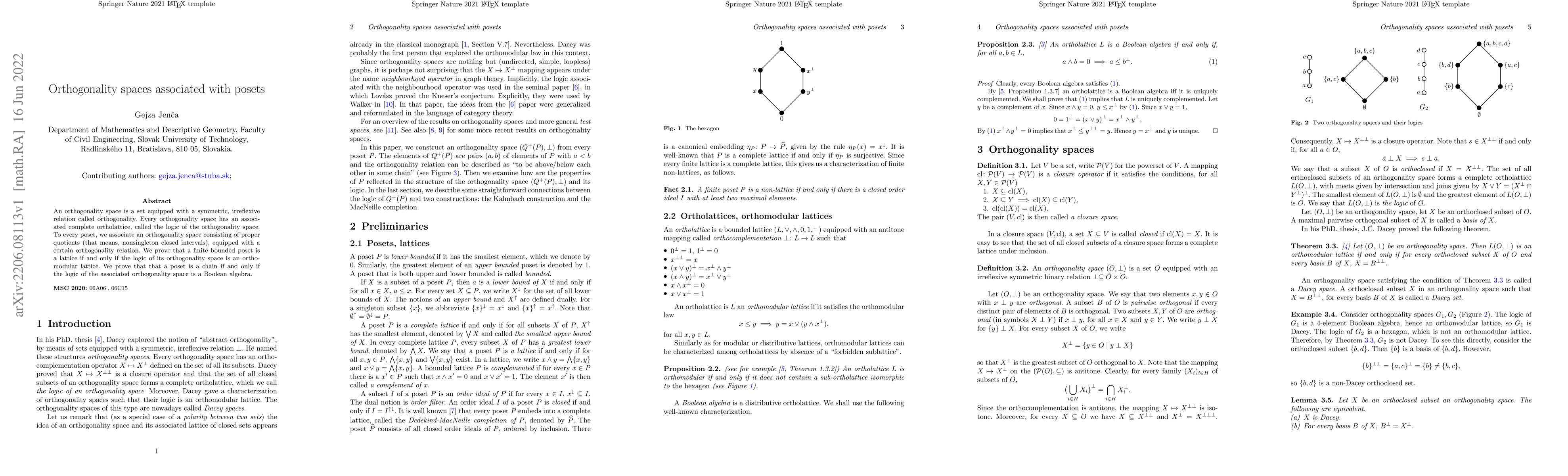 Thumbnail for Orthogonality spaces associated with posets