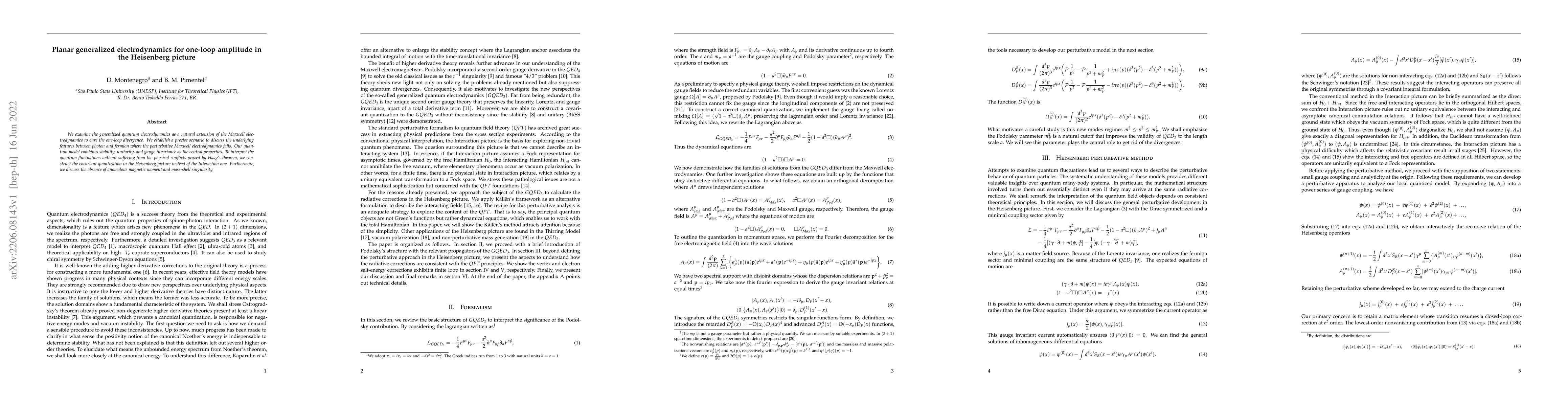 Thumbnail for Planar generalized electrodynamics for one-loop amplitude in the
  Heisenberg picture