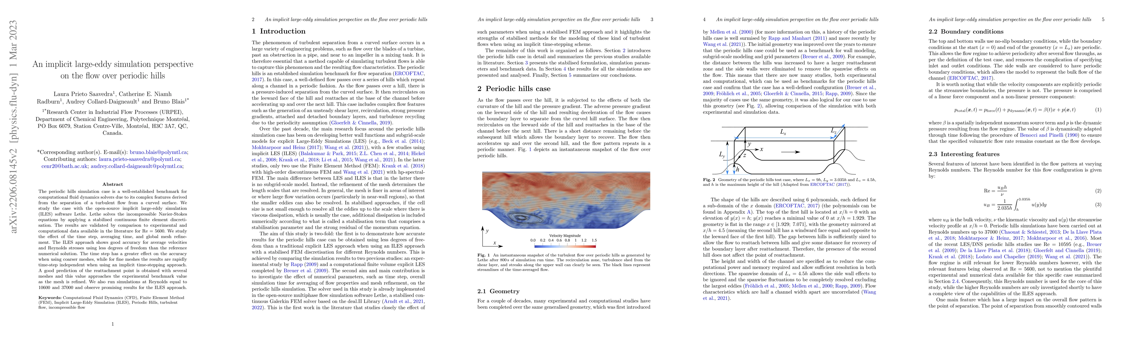 Thumbnail for An implicit large-eddy simulation perspective on the flow over periodic
  hills