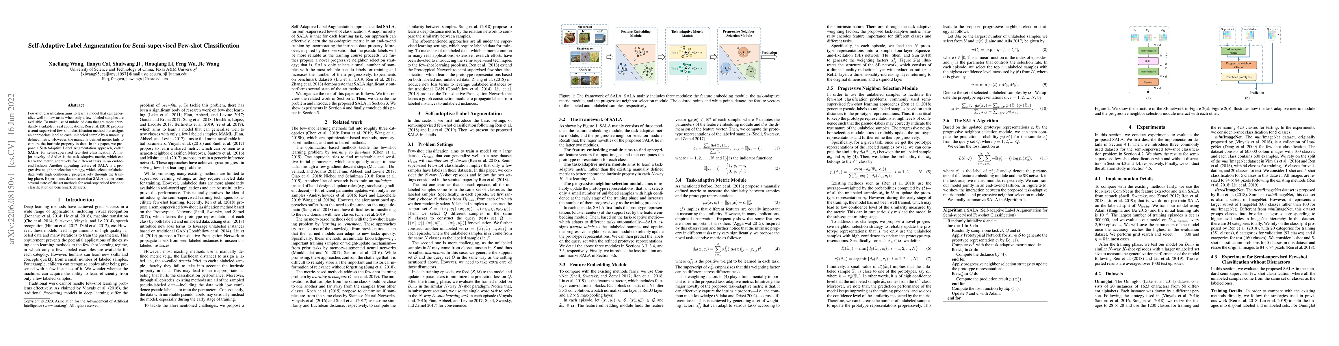 Thumbnail for Self-Adaptive Label Augmentation for Semi-supervised Few-shot
  Classification