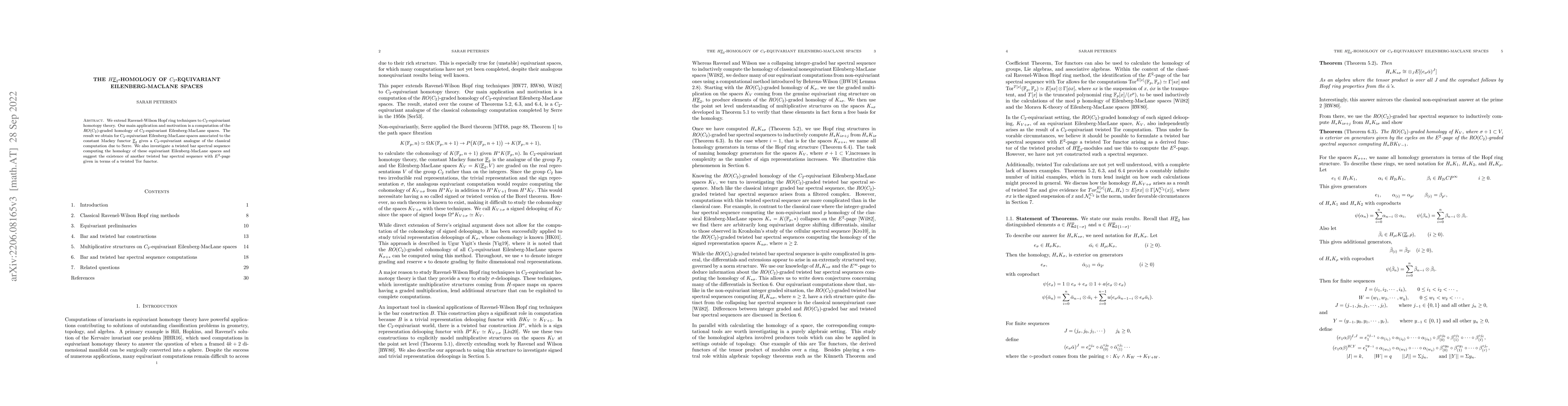 Thumbnail for The $H \underline{\mathbb{F}}_2$-homology of $C_2$-equivariant
  Eilenberg-MacLane spaces