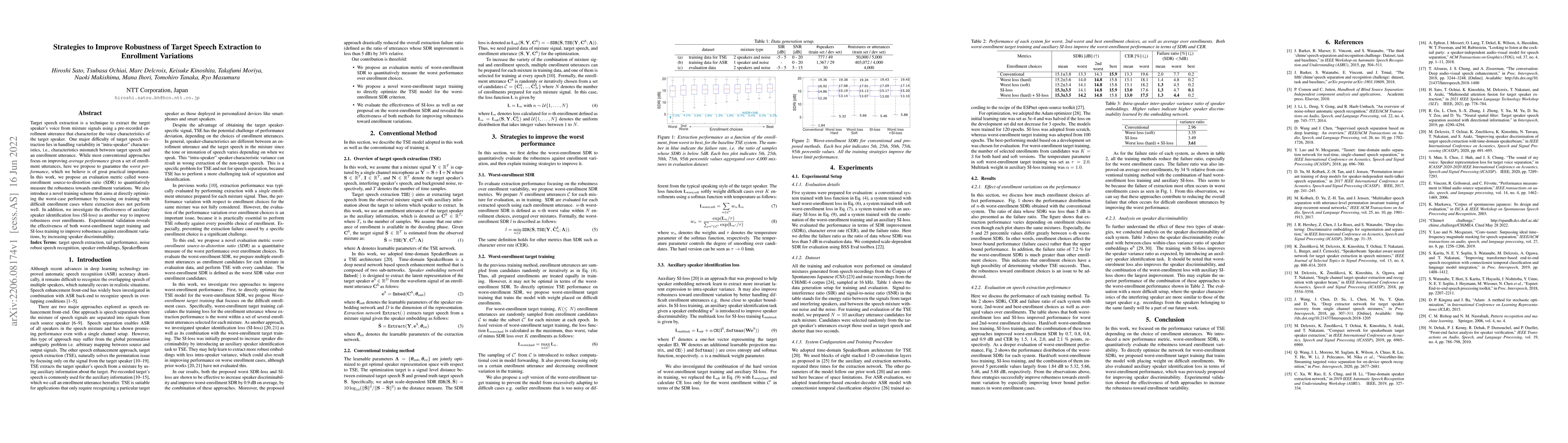 Thumbnail for Strategies to Improve Robustness of Target Speech Extraction to
  Enrollment Variations