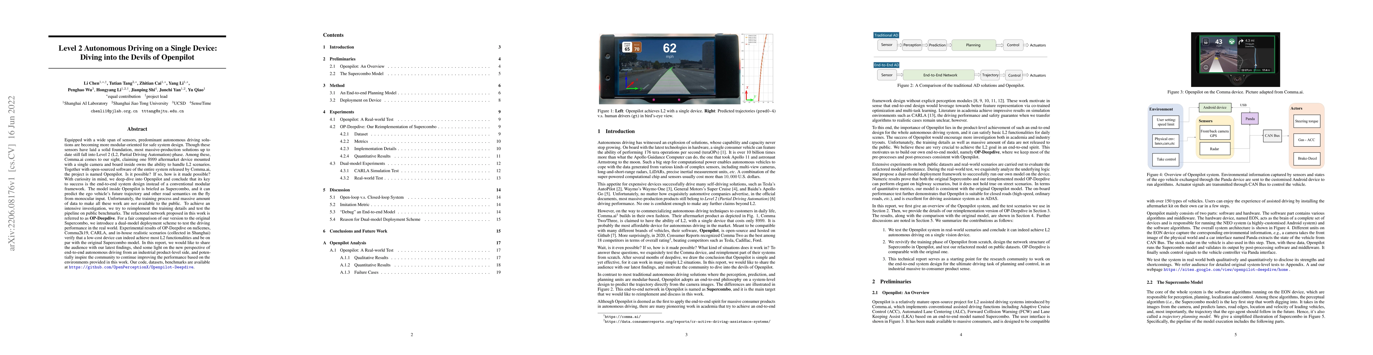 Thumbnail for Level 2 Autonomous Driving on a Single Device: Diving into the Devils of
  Openpilot