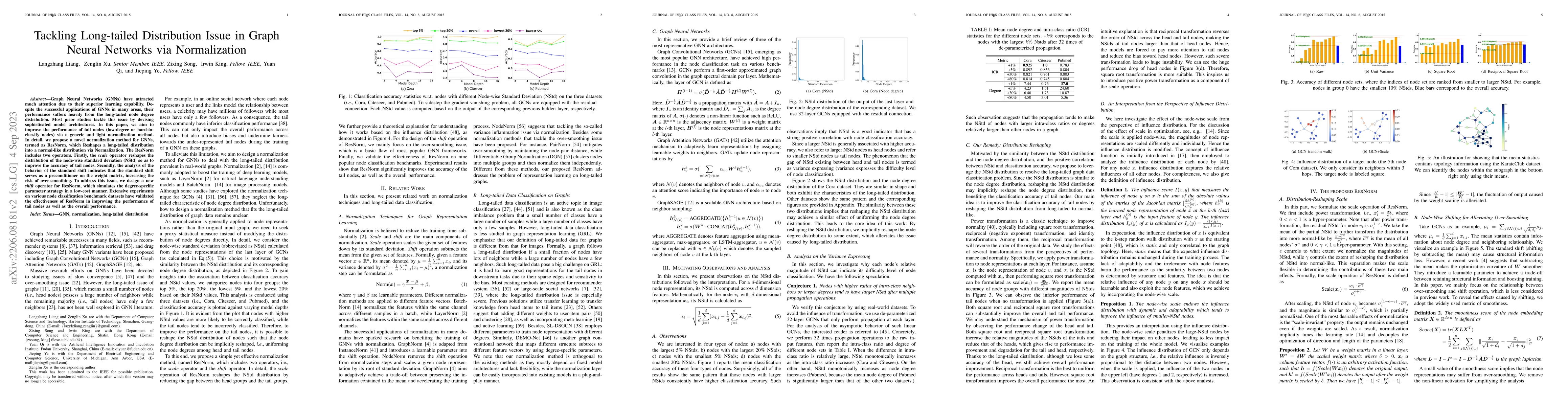 Thumbnail for ResNorm: Tackling Long-tailed Degree Distribution Issue in Graph Neural
  Networks via Normalization