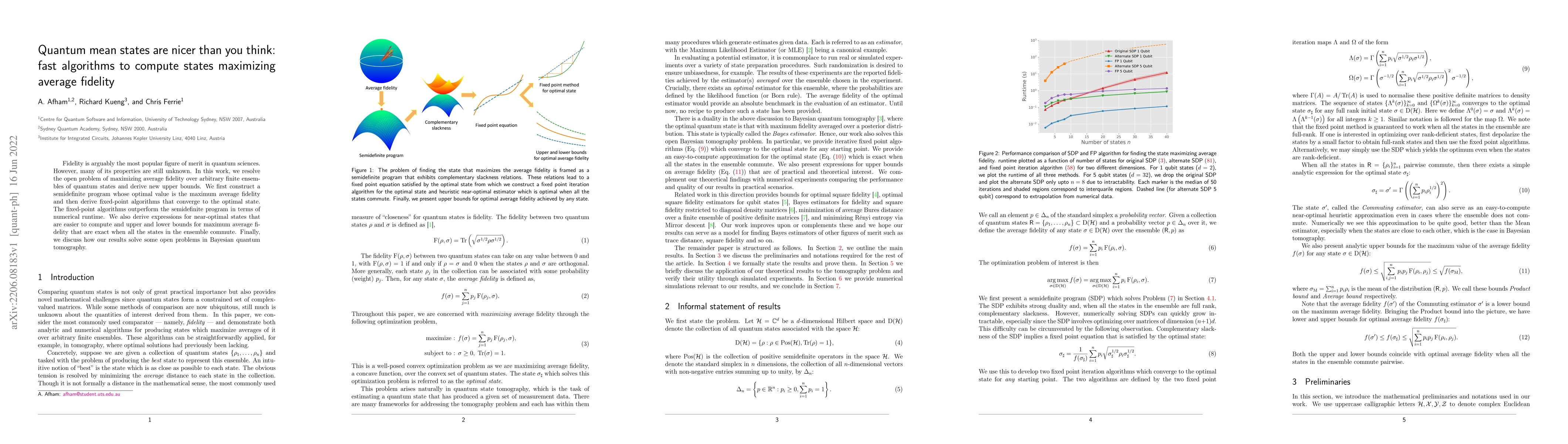 Thumbnail for Quantum mean states are nicer than you think: fast algorithms to compute
  states maximizing average fidelity