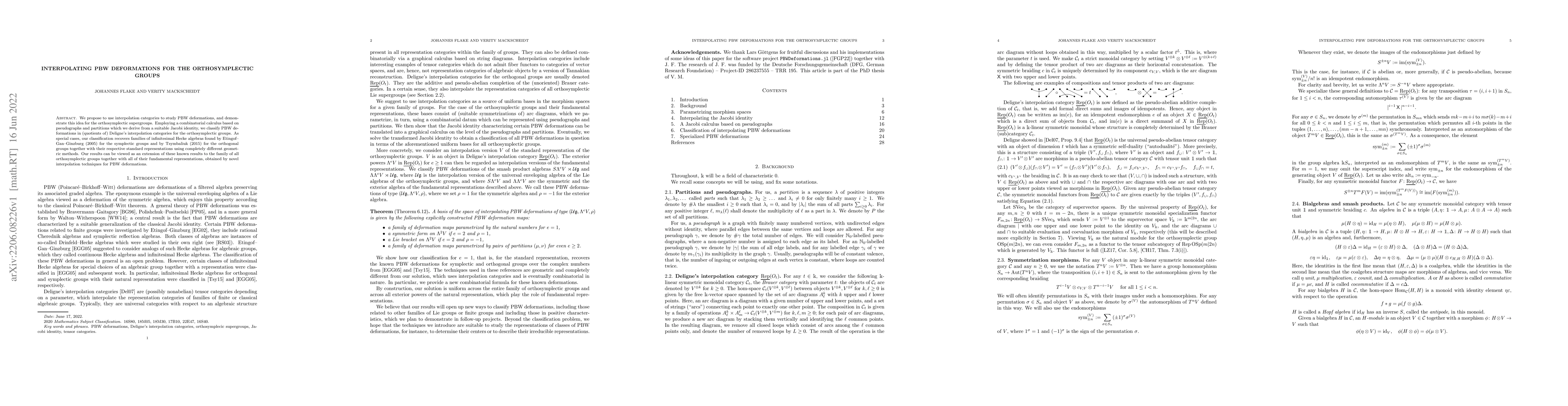 Thumbnail for Interpolating PBW Deformations for the Orthosymplectic Groups