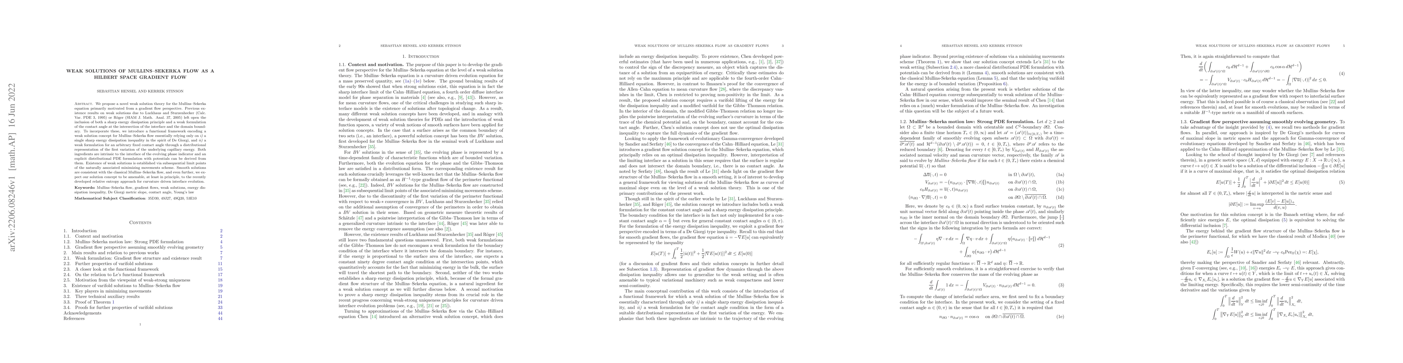 Thumbnail for Weak solutions of Mullins-Sekerka flow as a Hilbert space gradient flow