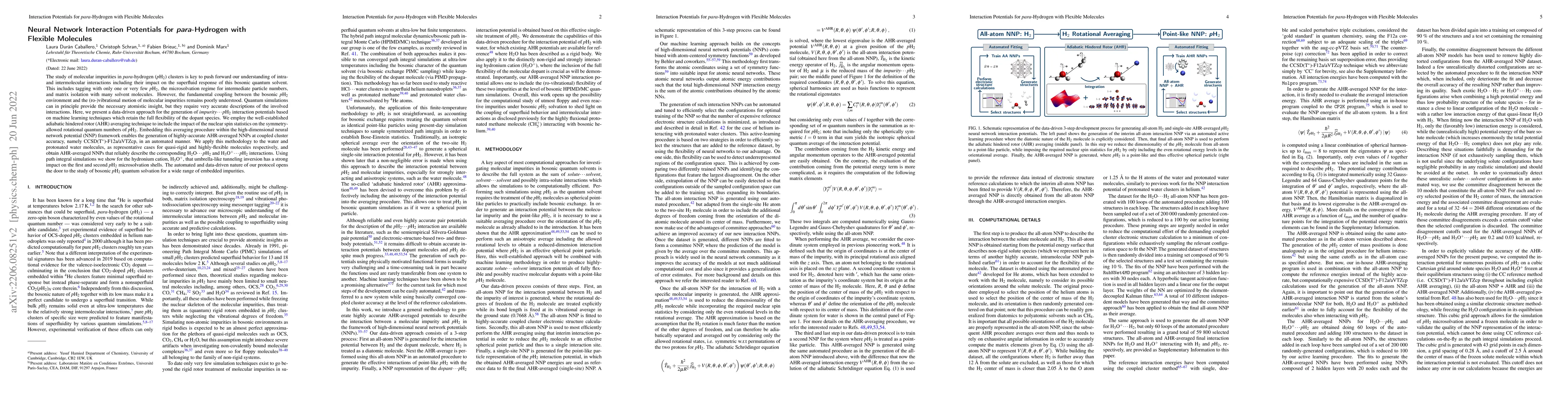 Thumbnail for Neural Network Interaction Potentials for para-Hydrogen with Flexible
  Molecules