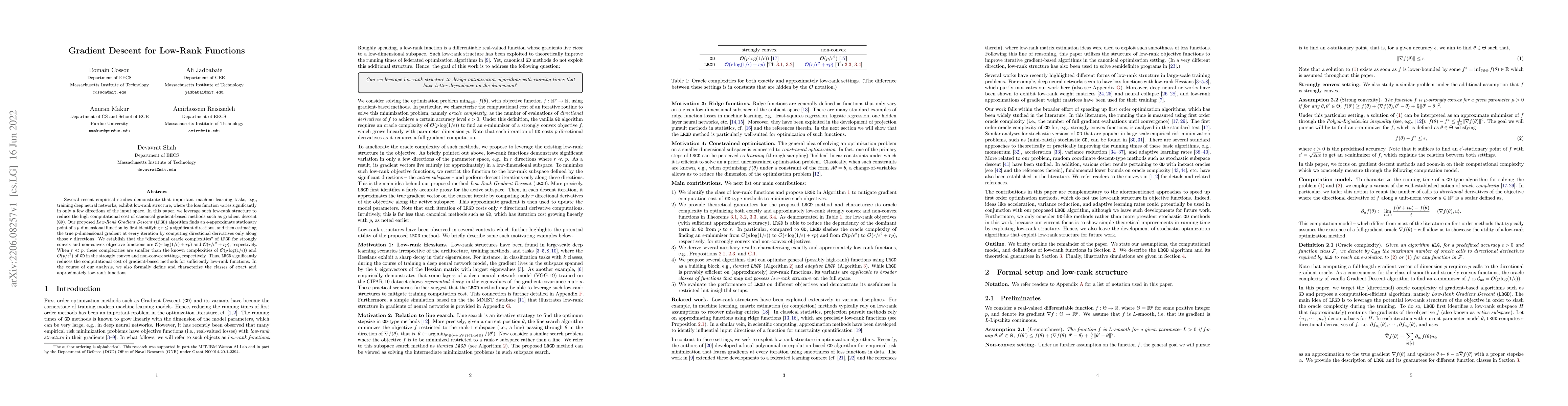 Thumbnail for Gradient Descent for Low-Rank Functions