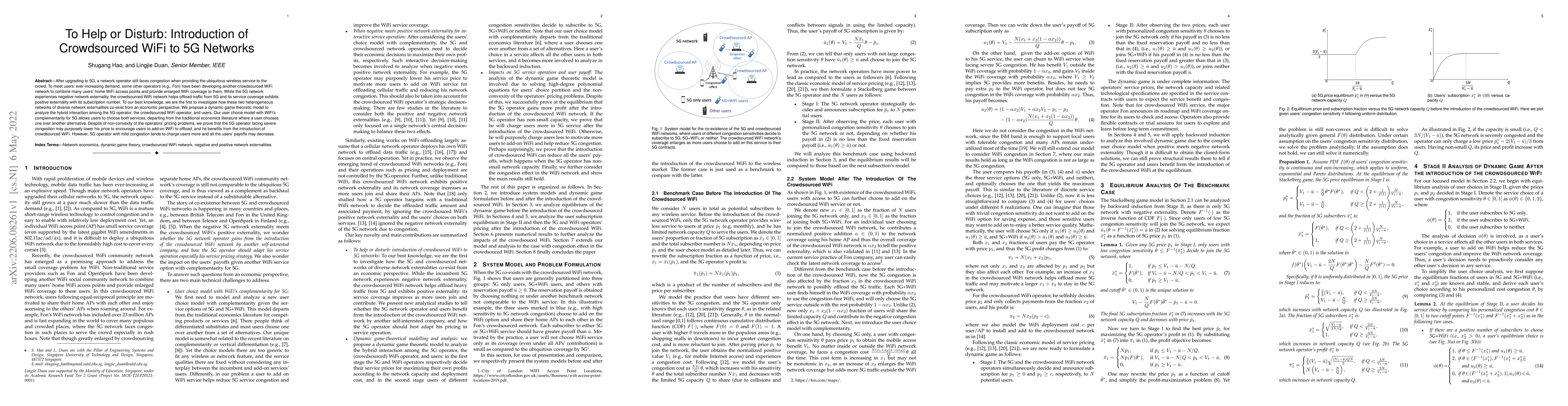 Thumbnail for To Help or Disturb: Introduction of Crowdsourced WiFi to 5G Networks