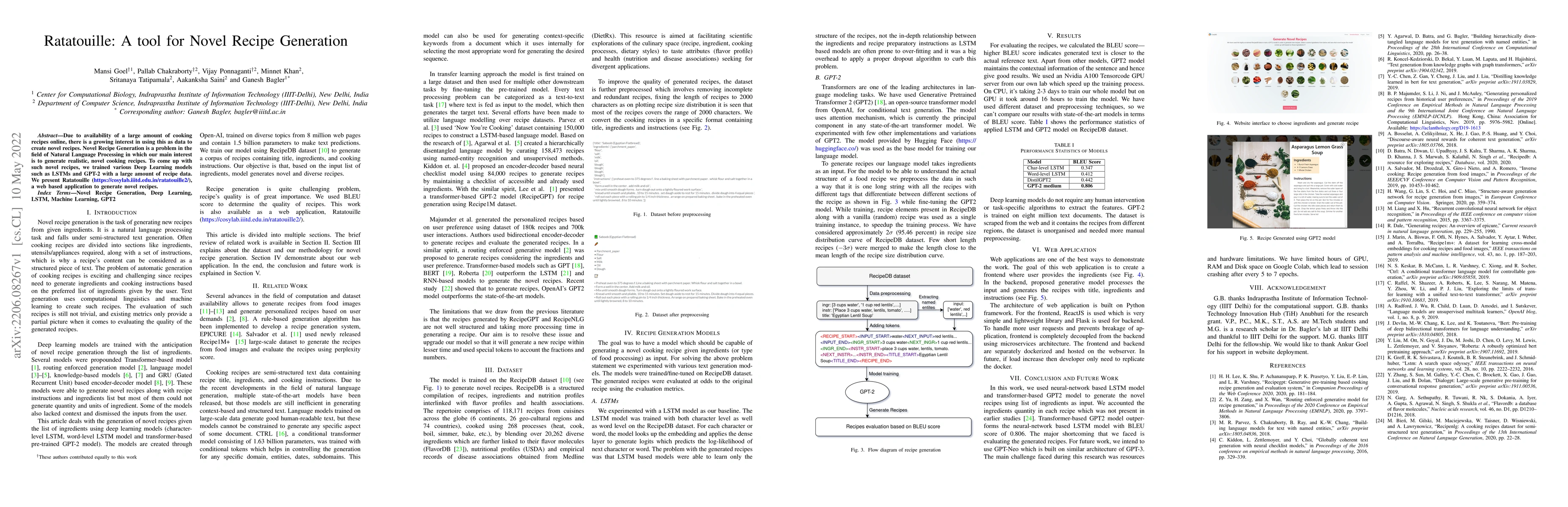 Thumbnail for Ratatouille: A tool for Novel Recipe Generation