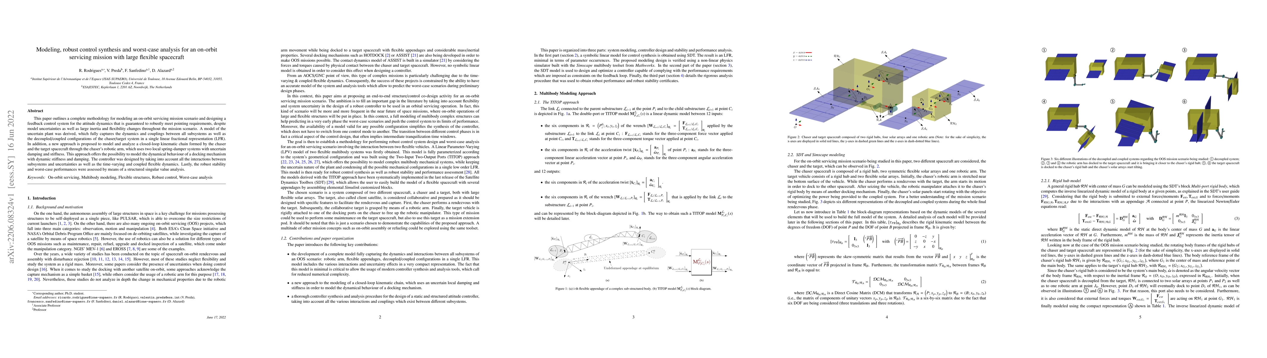 Thumbnail for Modeling, robust control synthesis and worst-case analysis for an
  on-orbit servicing mission with large flexible spacecraft