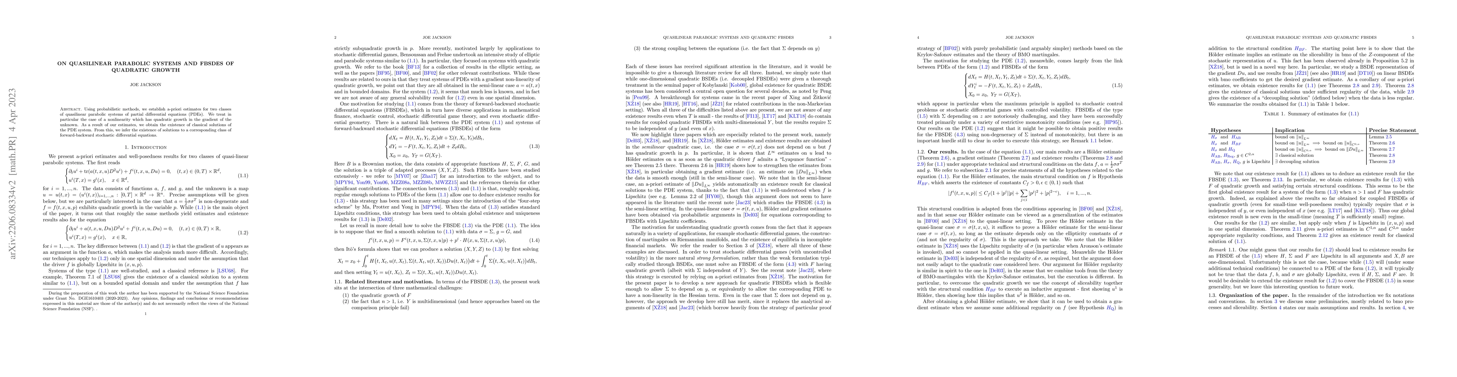 Thumbnail for On quasilinear parabolic systems and FBSDEs of quadratic growth