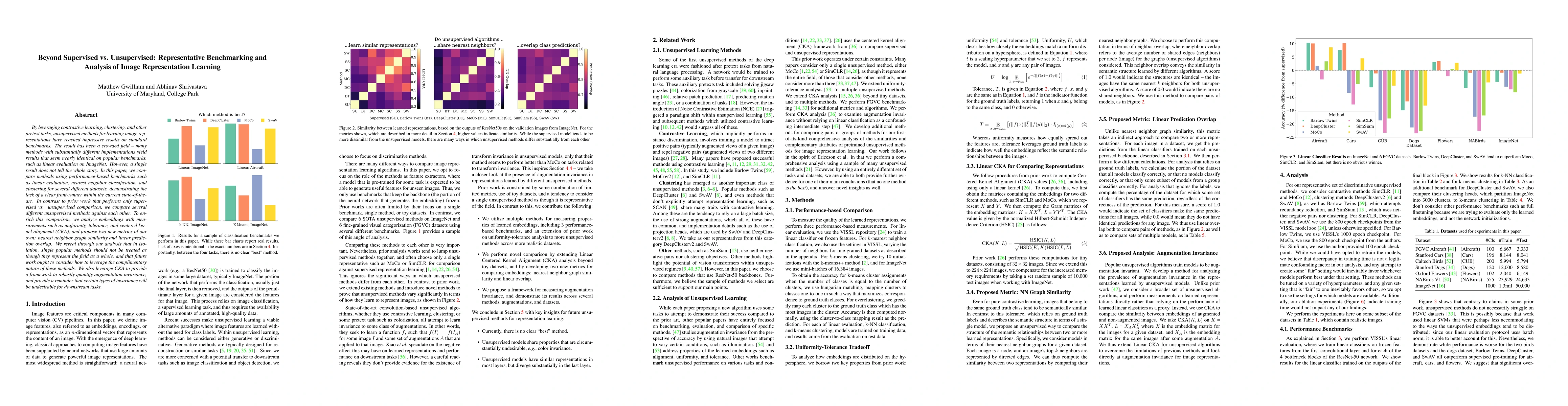 Thumbnail for Beyond Supervised vs. Unsupervised: Representative Benchmarking and
  Analysis of Image Representation Learning