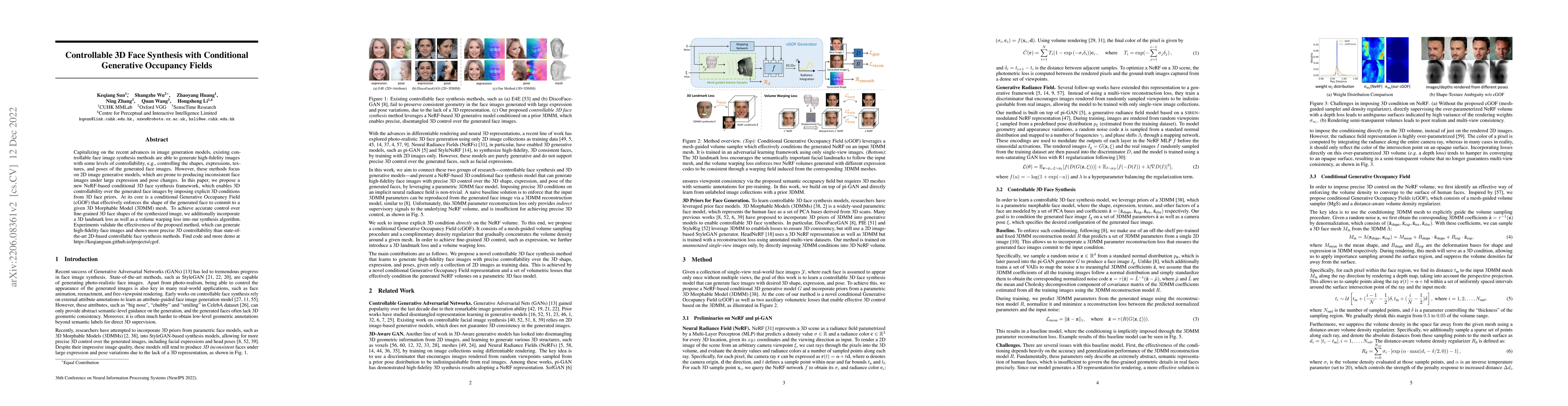 Thumbnail for Controllable 3D Face Synthesis with Conditional Generative Occupancy
  Fields