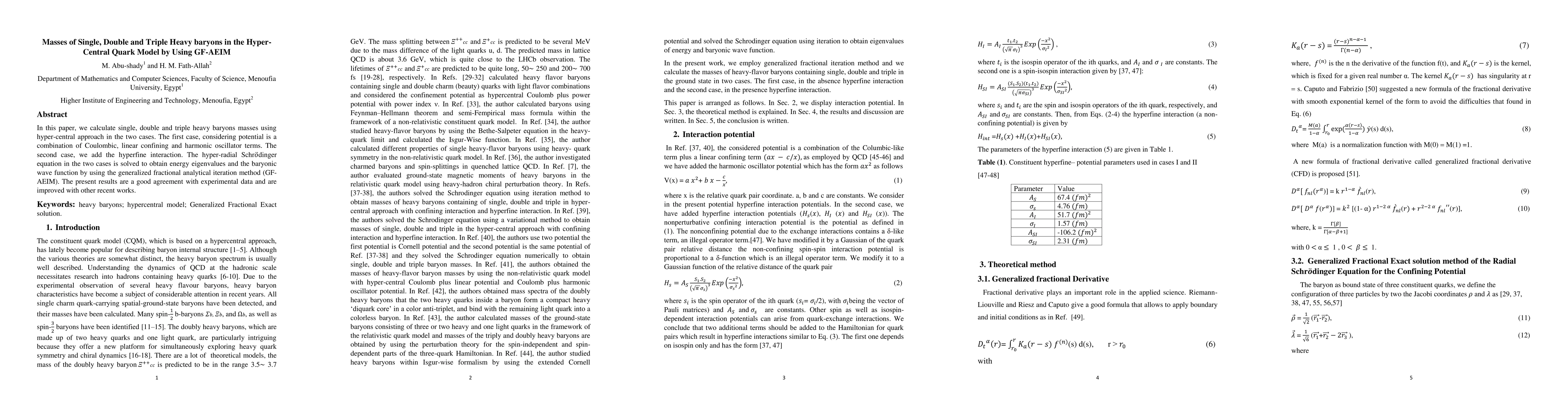Thumbnail for Masses of Single, Double and Triple Heavy baryons in the Hyper-Central
  Quark Model by Using GF-AEIM