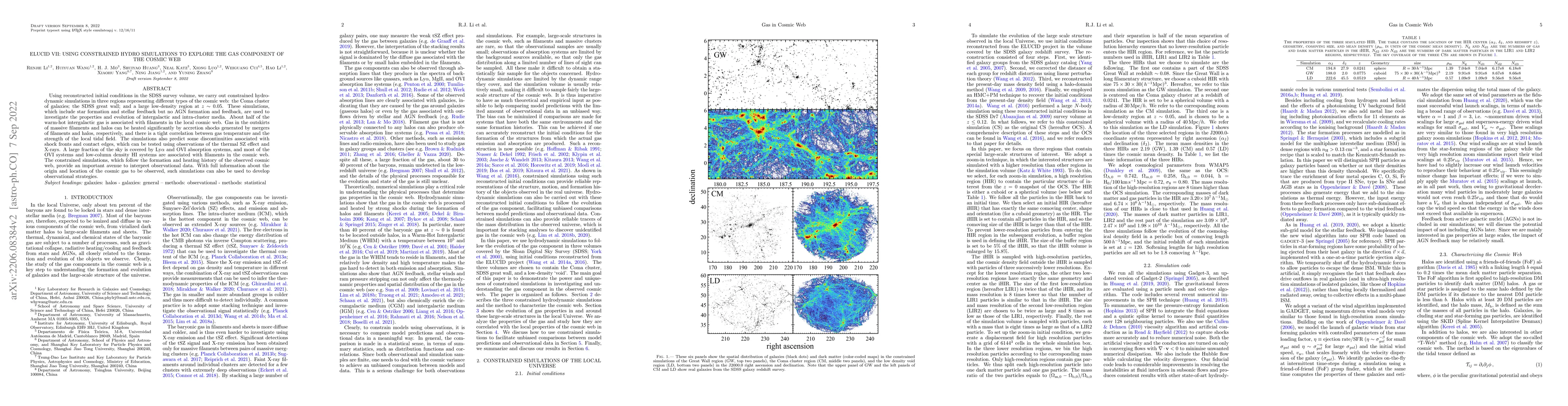 Thumbnail for ELUCID VII: Using Constrained Hydro Simulations to Explore the Gas
  Component of the Cosmic Web