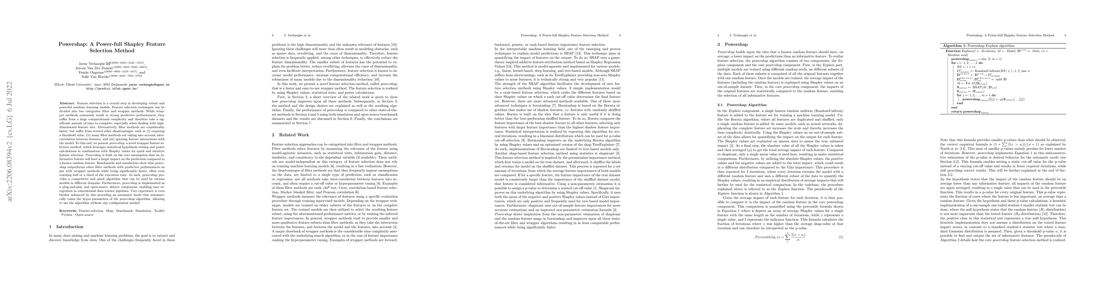 Thumbnail for Powershap: A Power-full Shapley Feature Selection Method