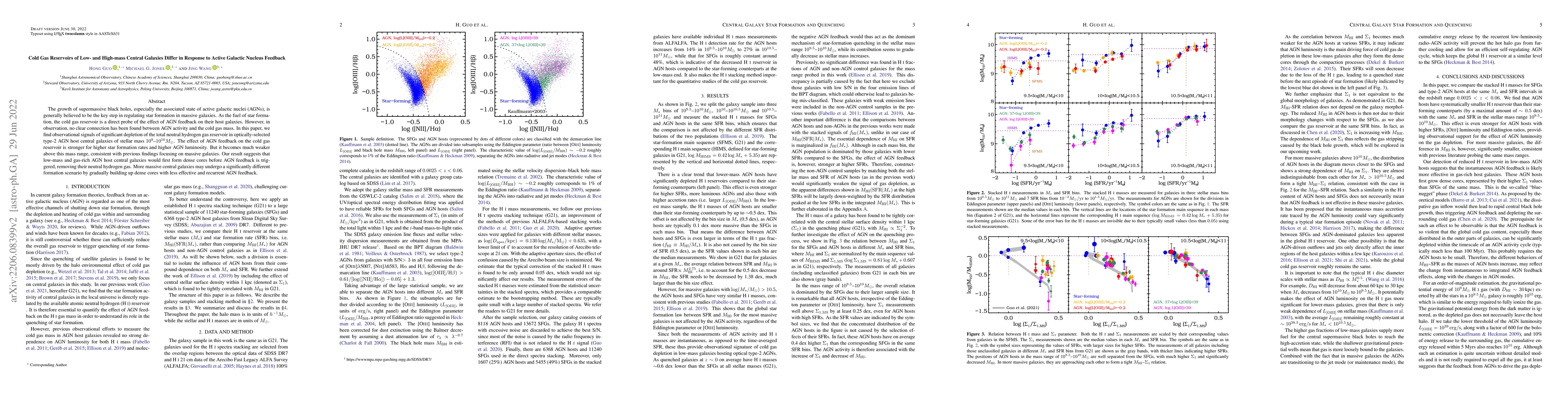 Thumbnail for Cold Gas Reservoirs of Low- and High-mass Central Galaxies Differ in
  Response to Active Galactic Nucleus Feedback