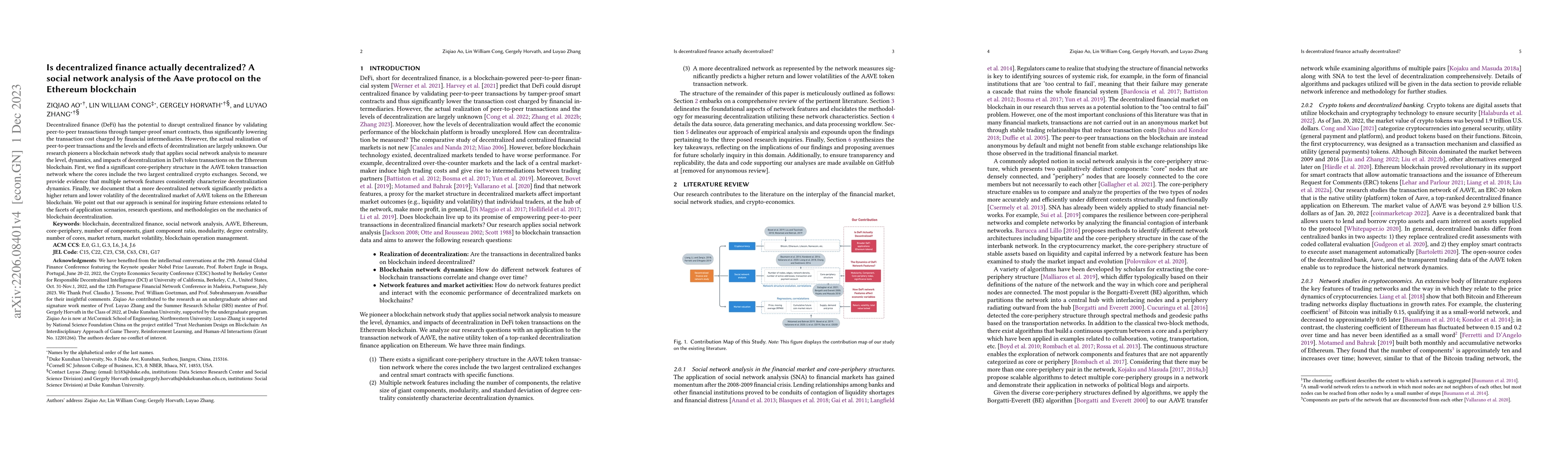 Thumbnail for Is decentralized finance actually decentralized? A social network
  analysis of the Aave protocol on the Ethereum blockchain