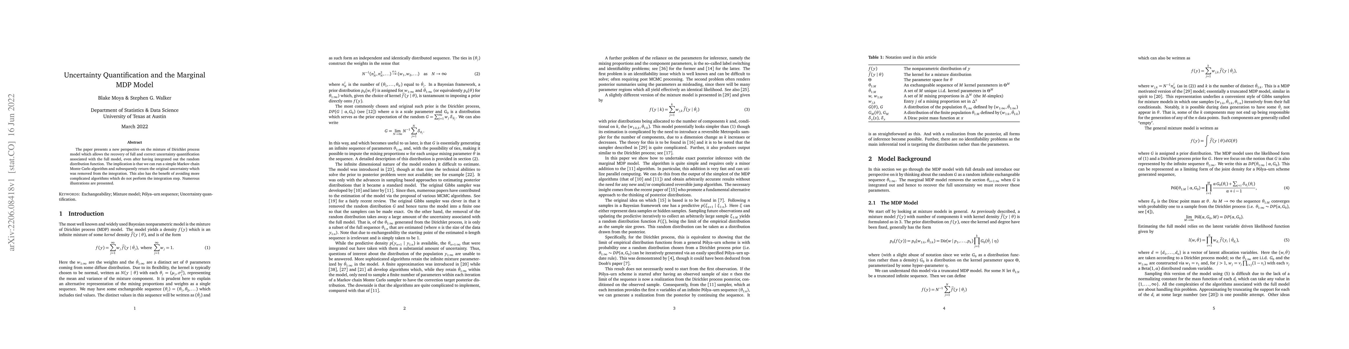 Thumbnail for Uncertainty Quantification and the Marginal MDP Model