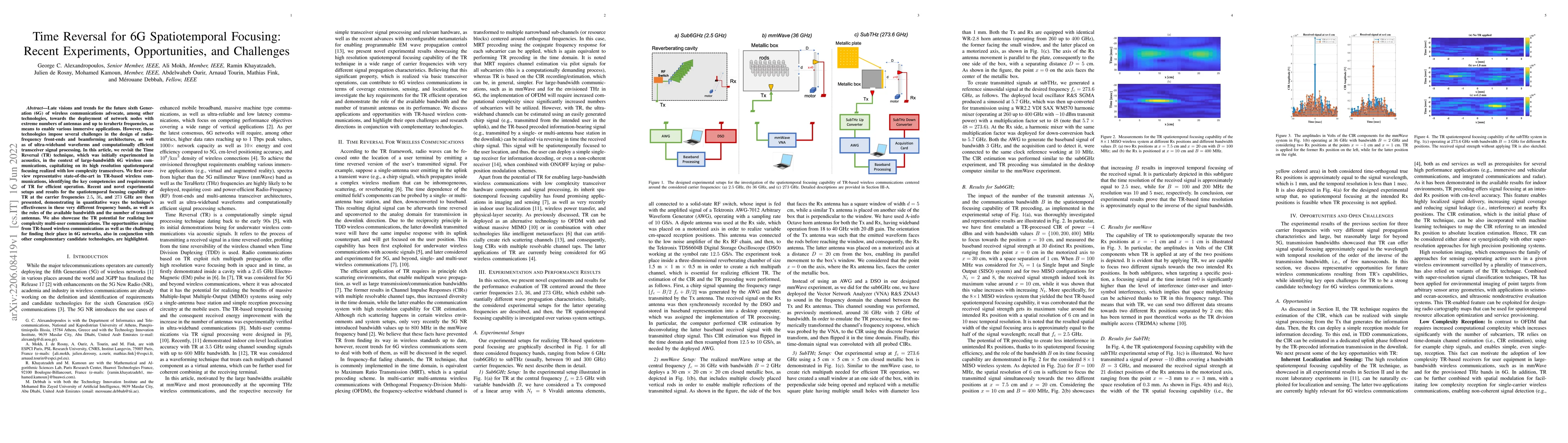 Thumbnail for Time Reversal for 6G Spatiotemporal Focusing: Recent Experiments,
  Opportunities, and Challenges