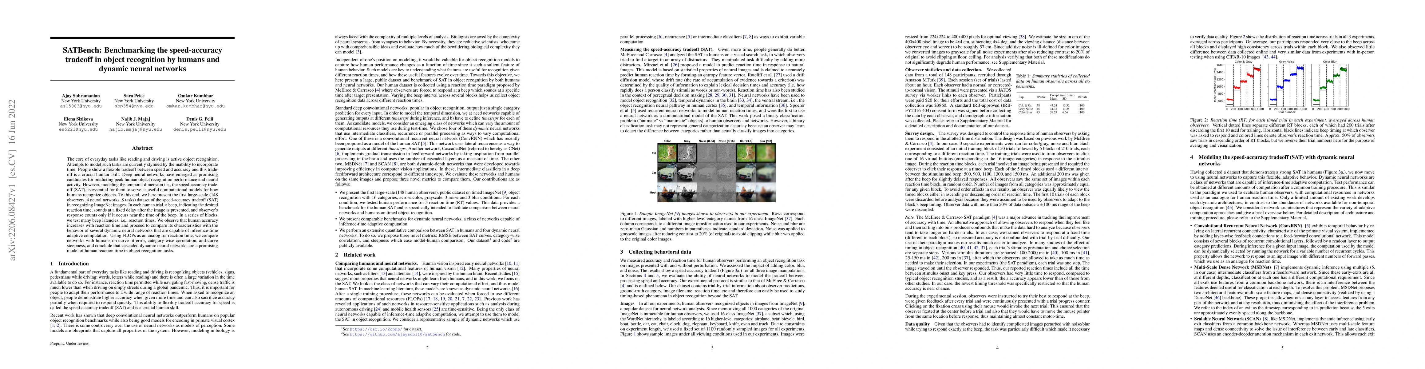 Thumbnail for SATBench: Benchmarking the speed-accuracy tradeoff in object recognition
  by humans and dynamic neural networks