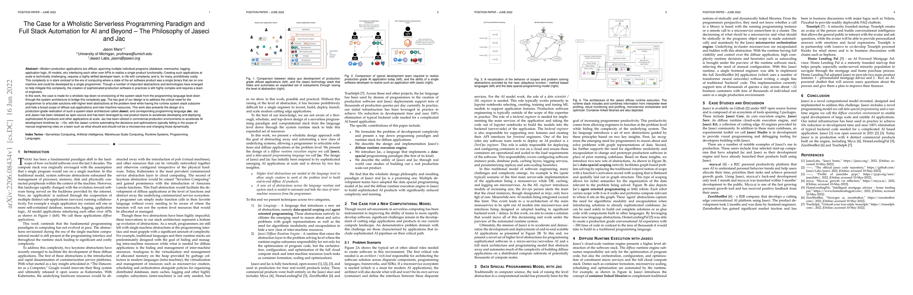 Thumbnail for The Case for a Wholistic Serverless Programming Paradigm and Full Stack
  Automation for AI and Beyond -- The Philosophy of Jaseci and Jac