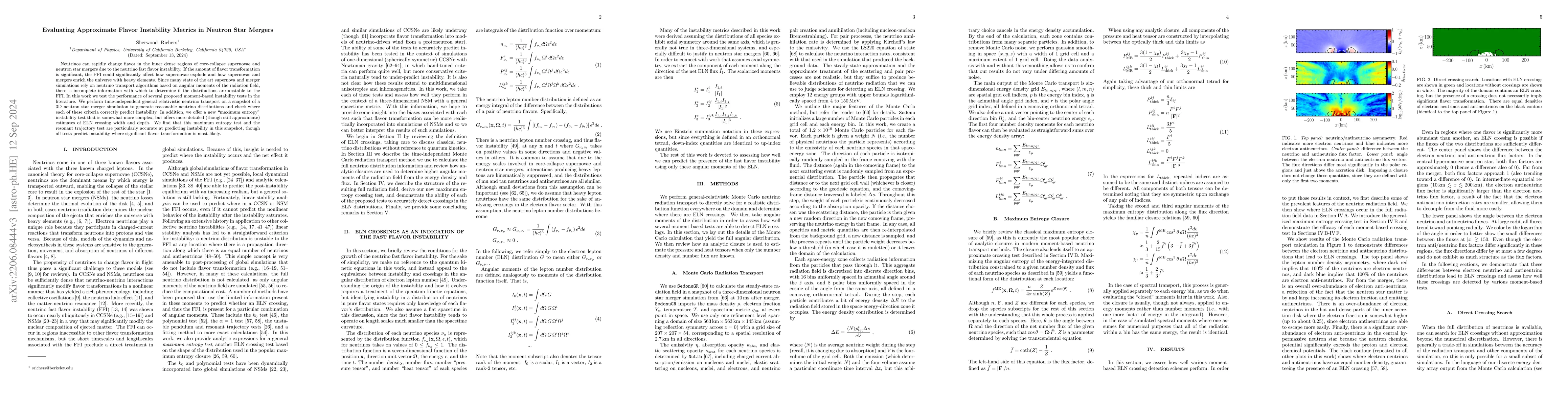 Thumbnail for Evaluating Approximate Flavor Instability Metrics in Neutron Star
  Mergers