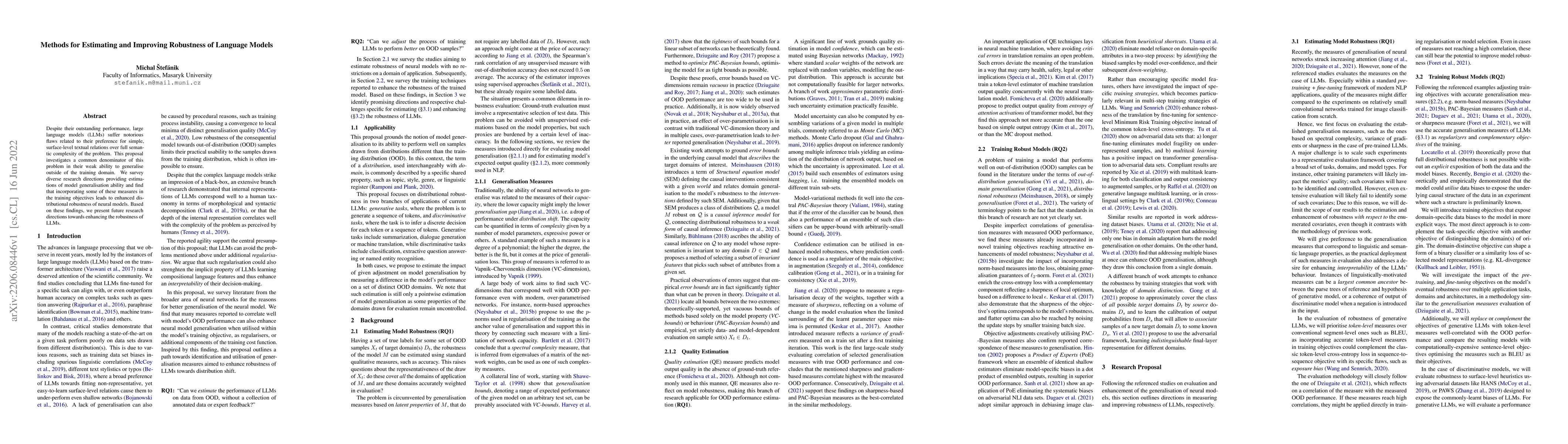 Thumbnail for Methods for Estimating and Improving Robustness of Language Models