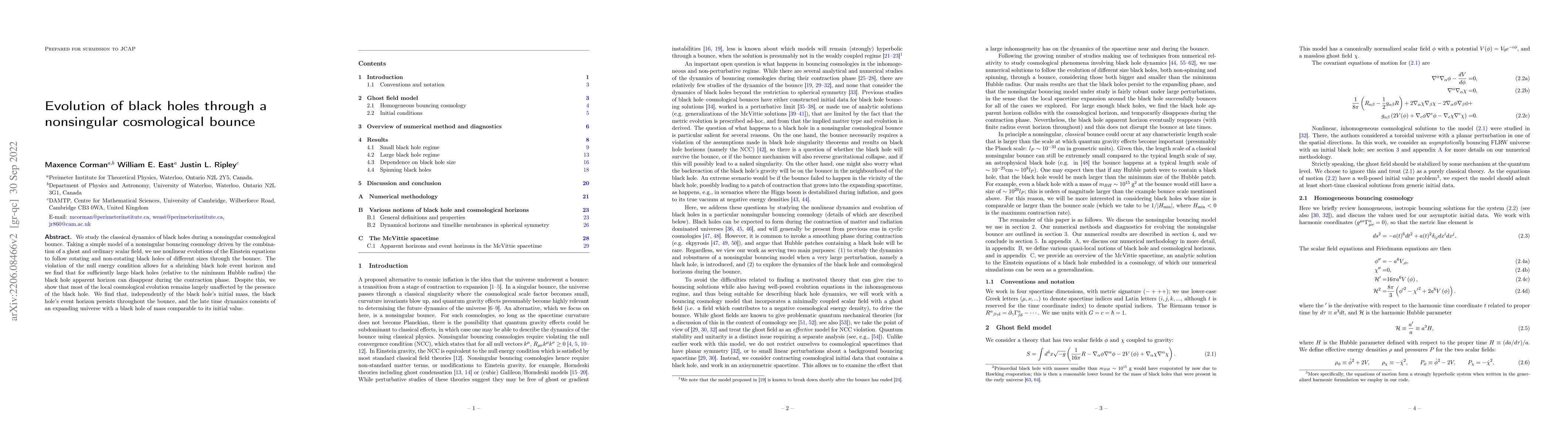 Thumbnail for Evolution of black holes through a nonsingular cosmological bounce